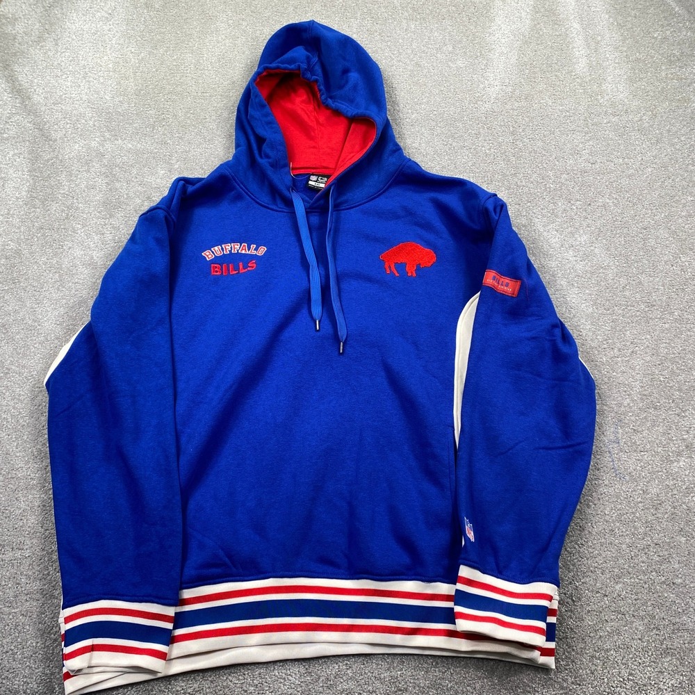 NFL Ultra Game Buffalo Bills Hoodie Mens XXL Royal Blue Fleece Pullover